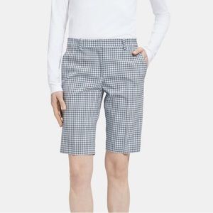 Theory Treeca Slim Short in Viscose Check NWOT Size 4 $275
